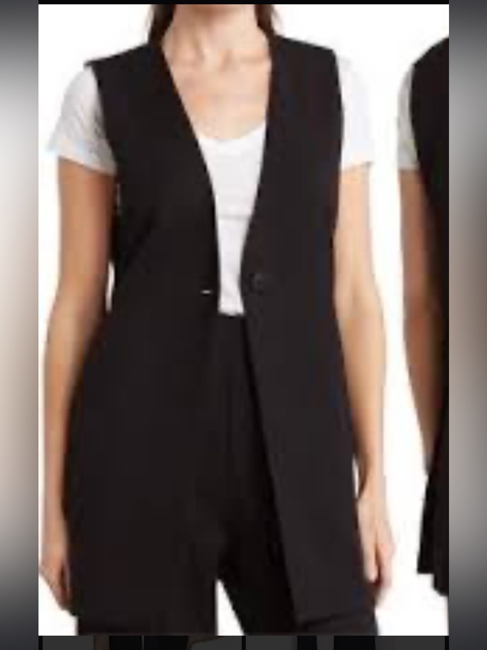 DR2 Black Sleeveless Long Vest